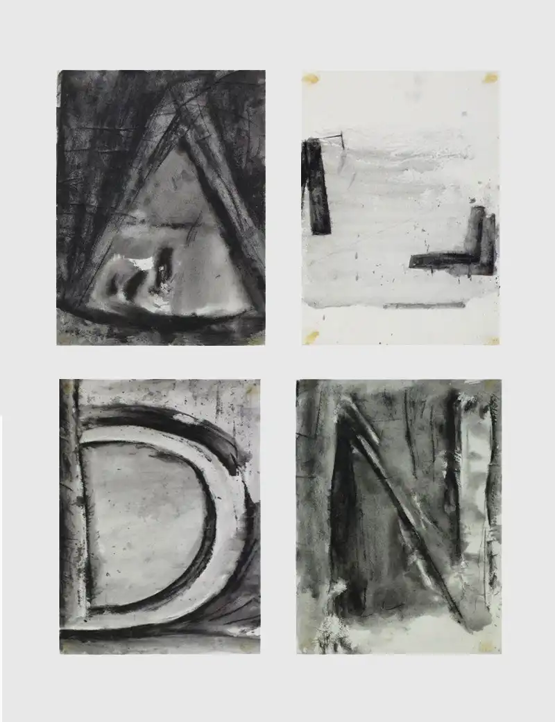 Abstrakte Zeichnungen Tusche auf Seidenpapier